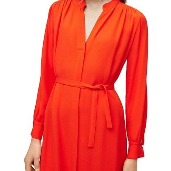 HUGO BOSS Tied Splitneck Midi Shirt Dress - Picture 2 of 5